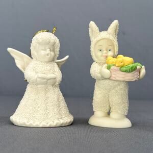 VTG Dept 56 Snowbabies A Basket of Joy Lincolnshirt Snowjade Angel Ornament Lot